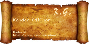 Kondor Gábor névjegykártya