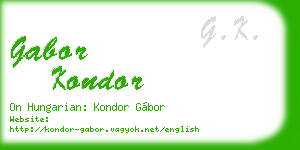 gabor kondor business card