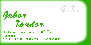 gabor kondor business card